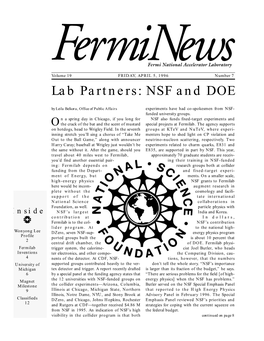 Lab Partners: NSF and DOE
