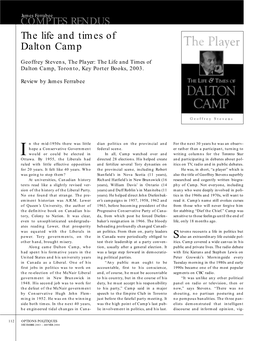 COMPTES RENDUS the Life and Times of Dalton Camp