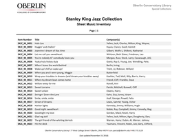 King Sheet Music Inventory