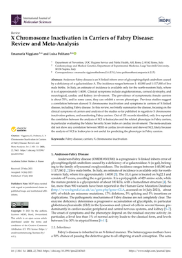 X Chromosome Inactivation in Carriers of Fabry Disease: Review and Meta-Analysis