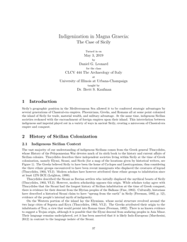 Indigenization in Magna Graecia: the Case of Sicily