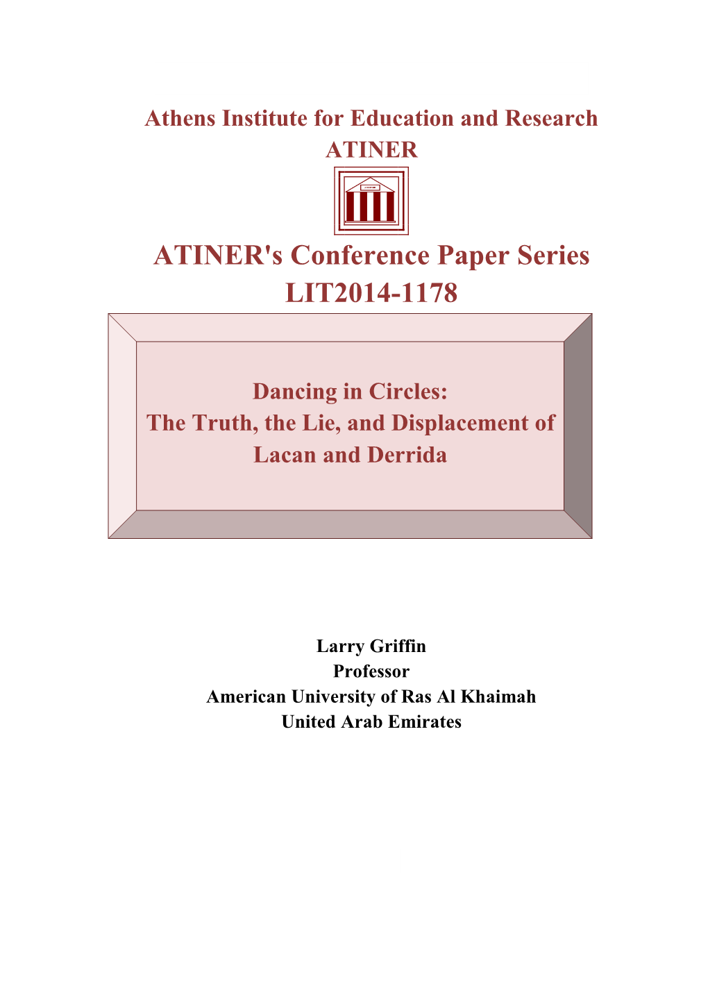 ATINER's Conference Paper Series LIT2014-1178