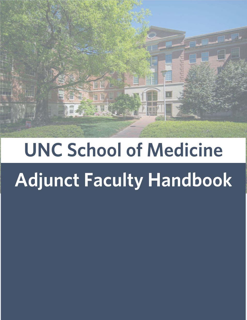 UNC School of Medicine Adjunct Faculty Handbook