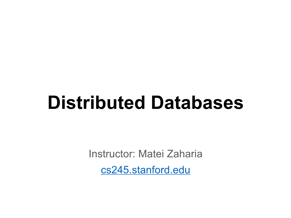 Distributed Databases 2