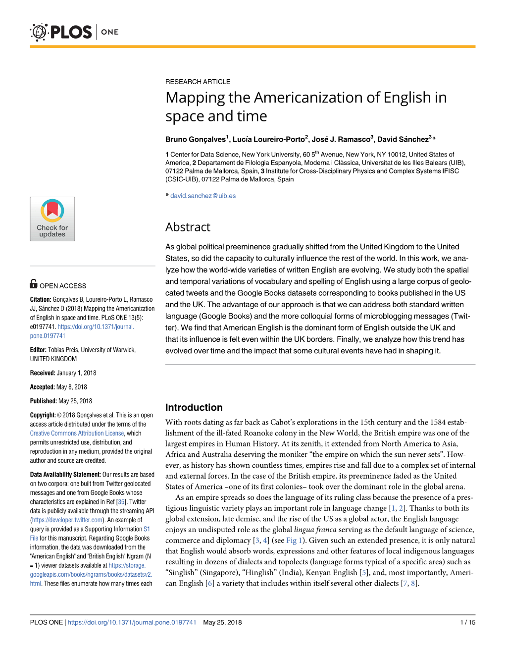 Mapping the Americanization of English in Space and Time