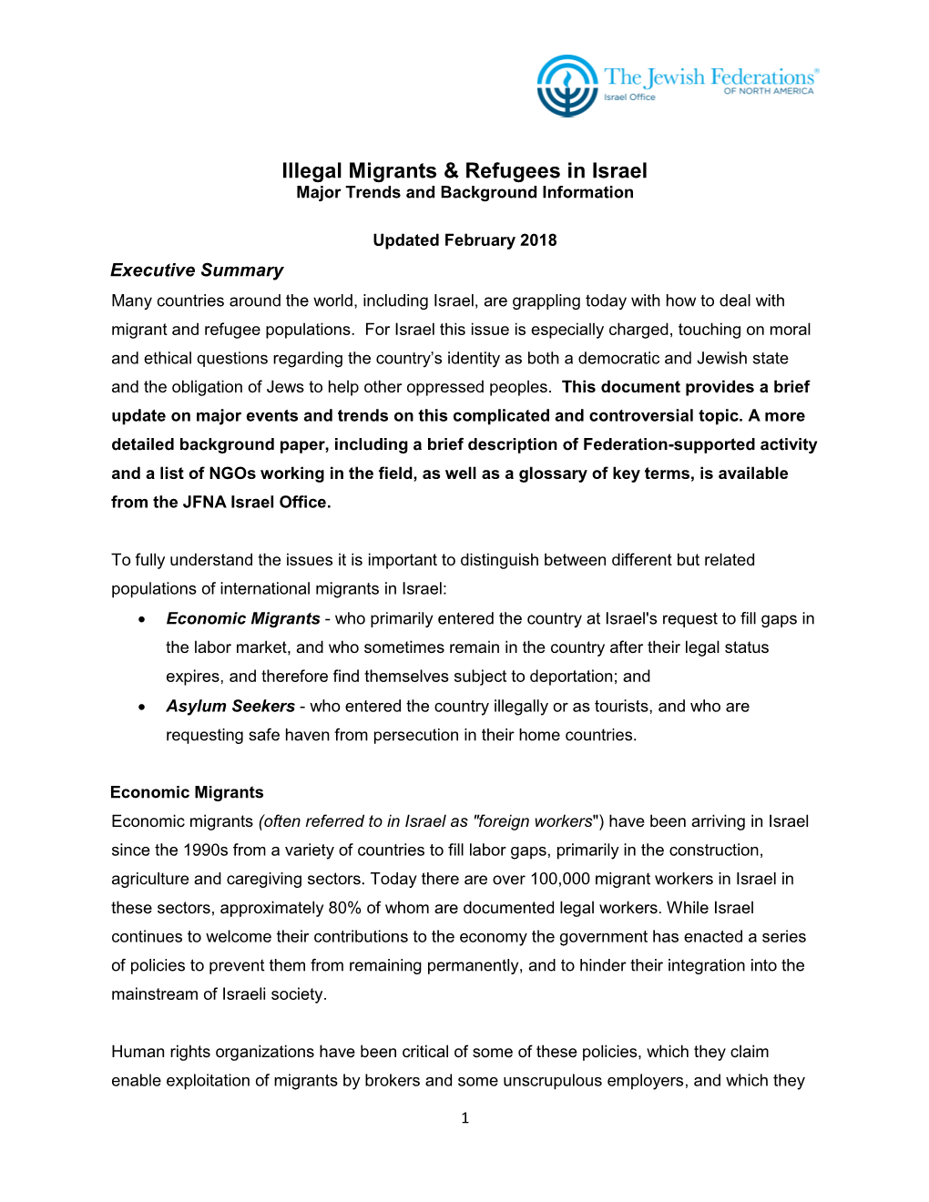 Illegal Migrants & Refugees in Israel