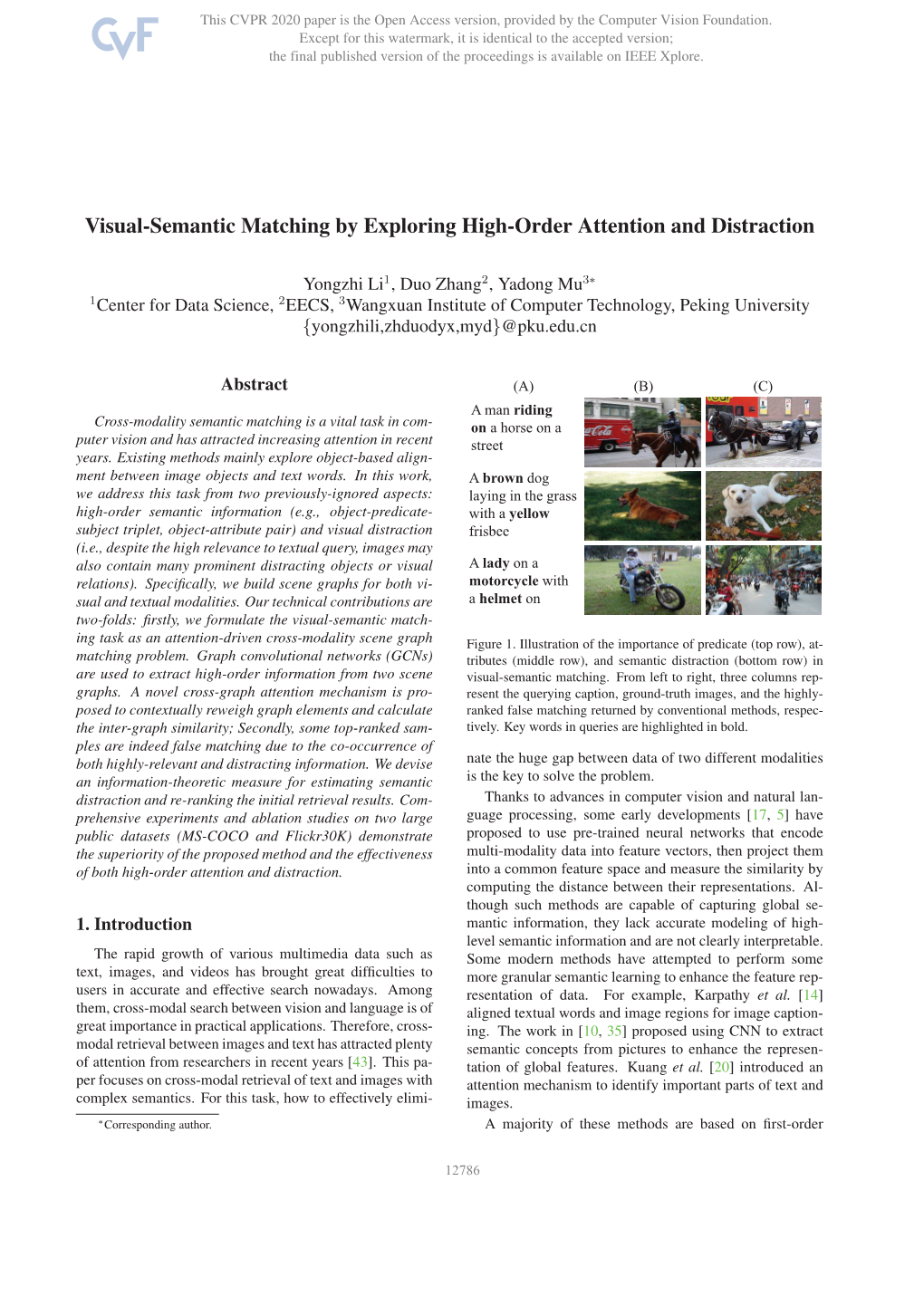 Visual-Semantic Matching by Exploring High-Order Attention and Distraction