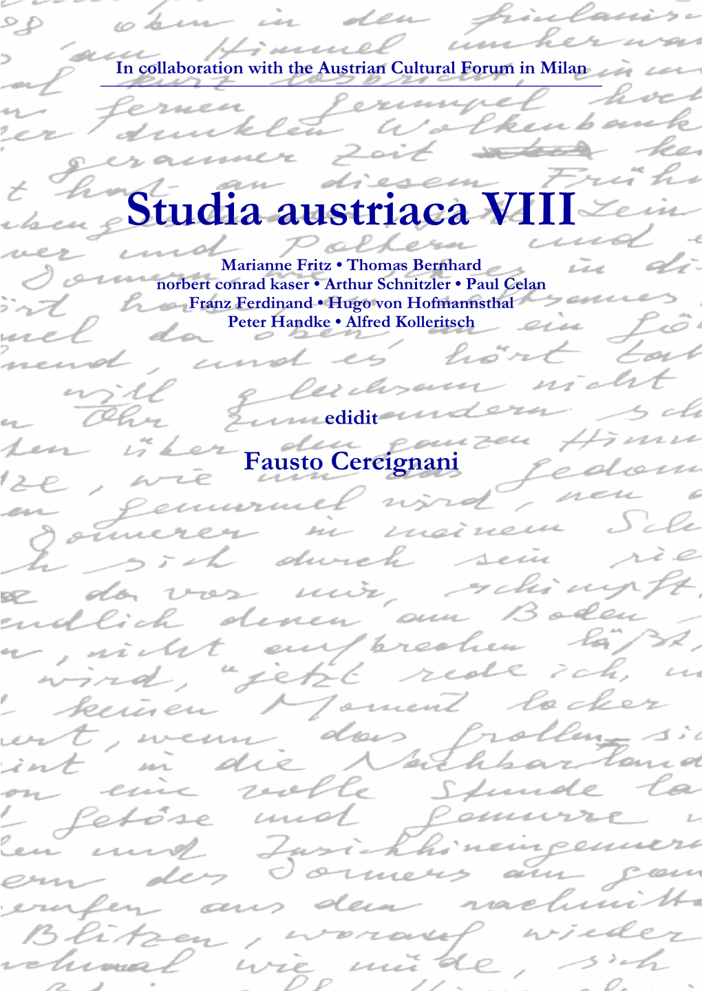 Studia Austriaca VIII