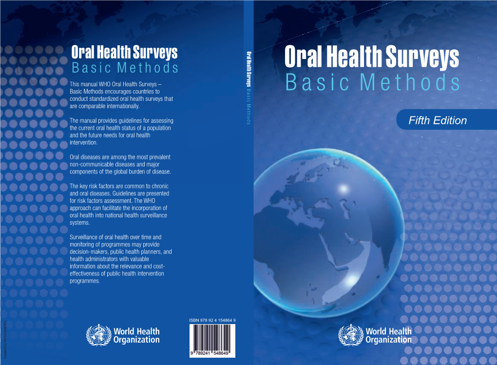 Oral Health Surveys: Basic Methods – 5Th Ed