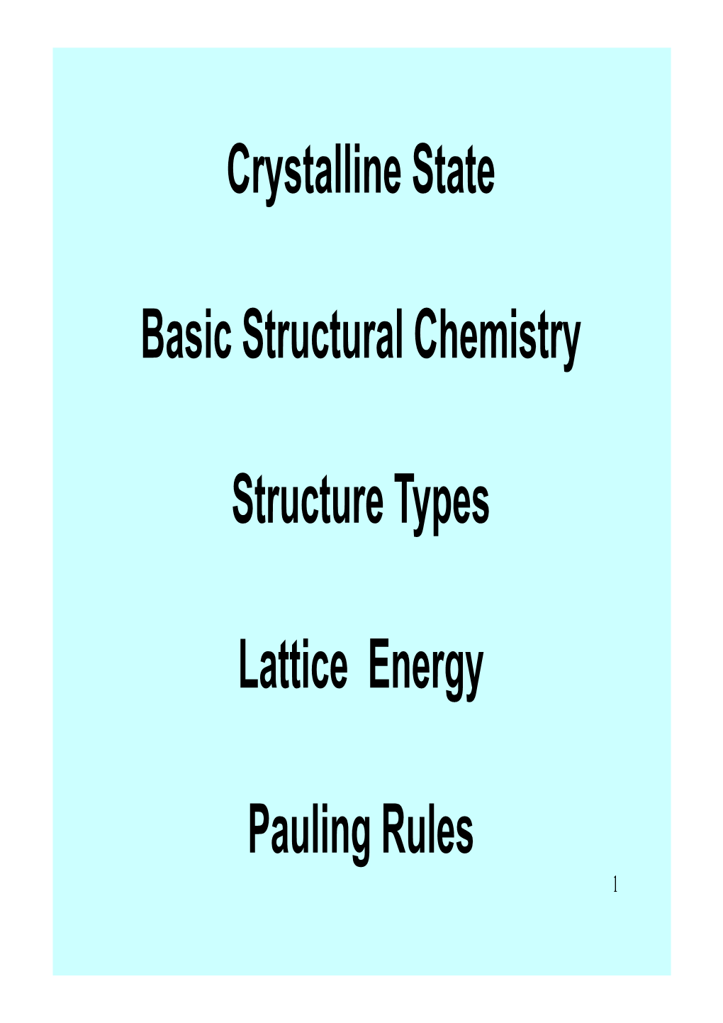 Crystal Structure