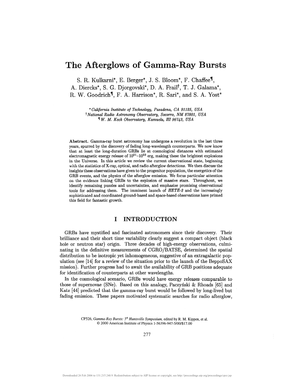 The Afterglows of Gamma-Ray Bursts