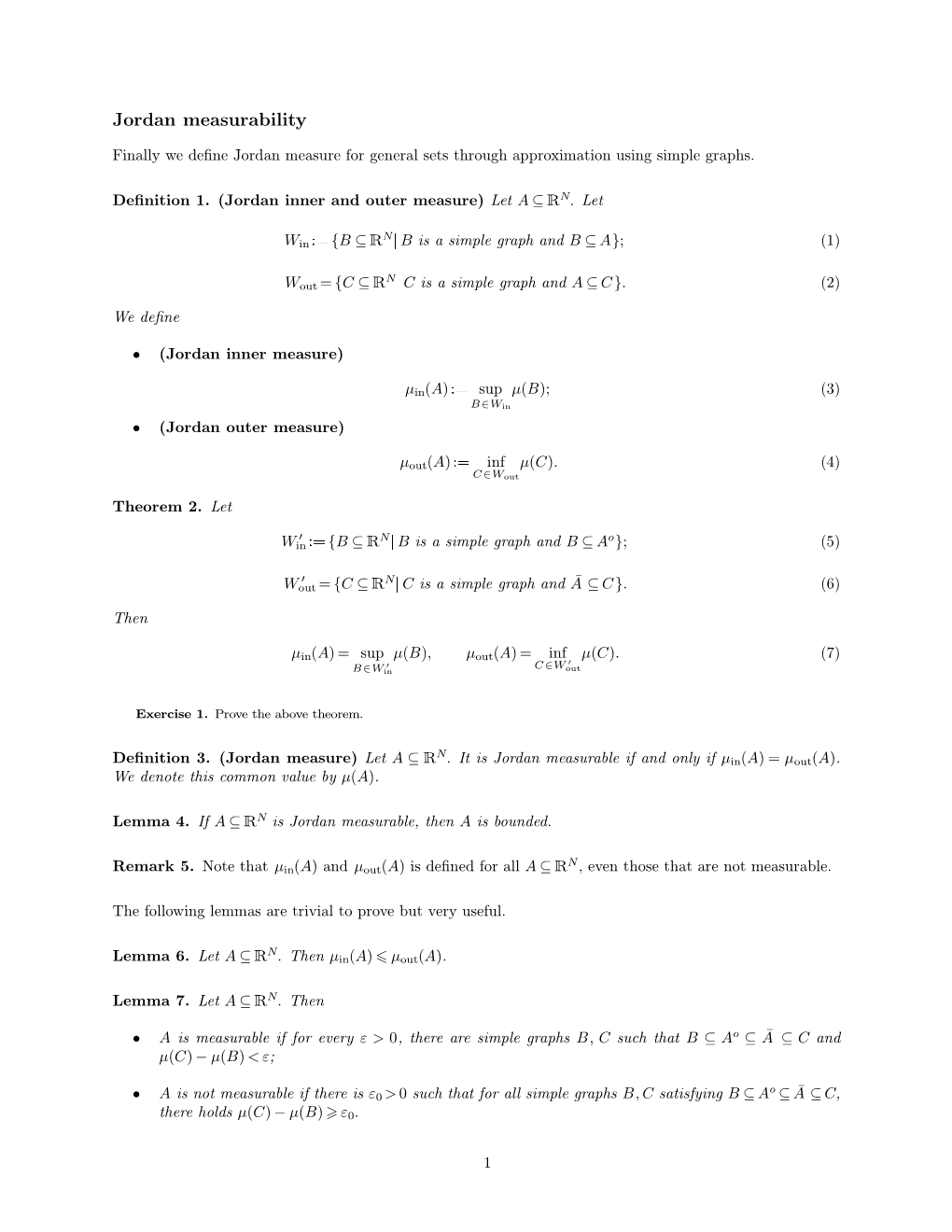 Jordan Measurability