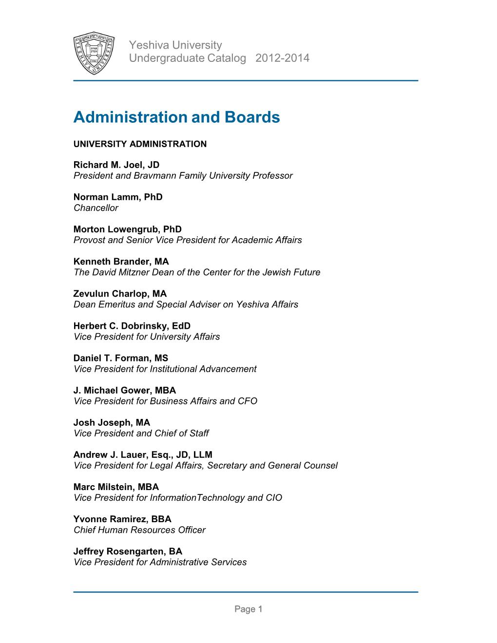 Administration and Boards