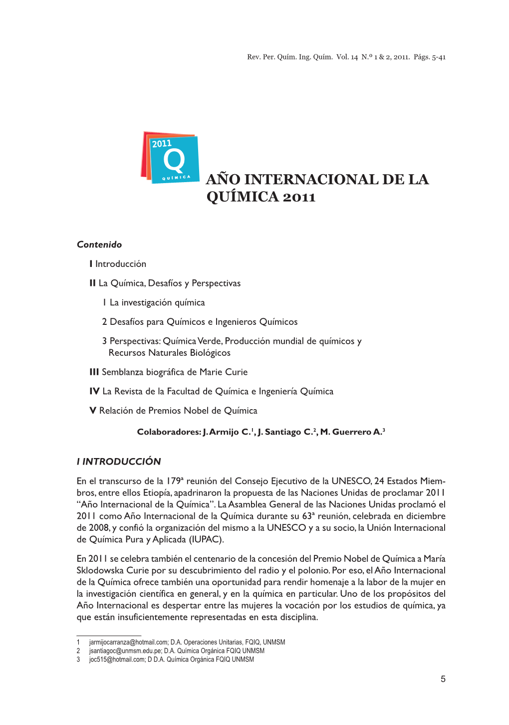 Año Internacional De La Química 2011