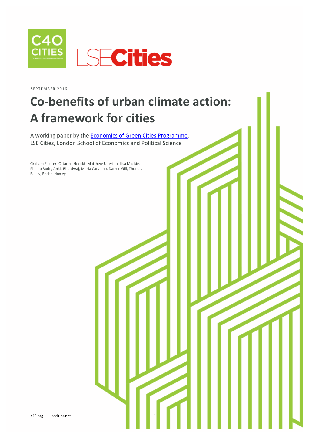 Co-Benefits of Urban Climate Action: a Framework for Cities