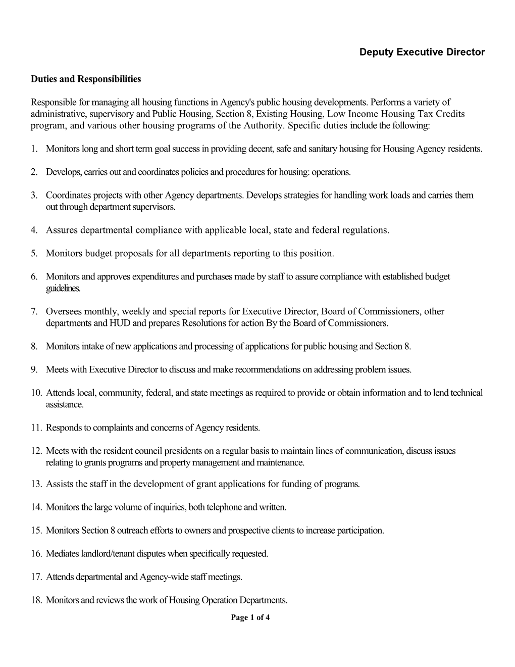 Duties and Responsibilities s1