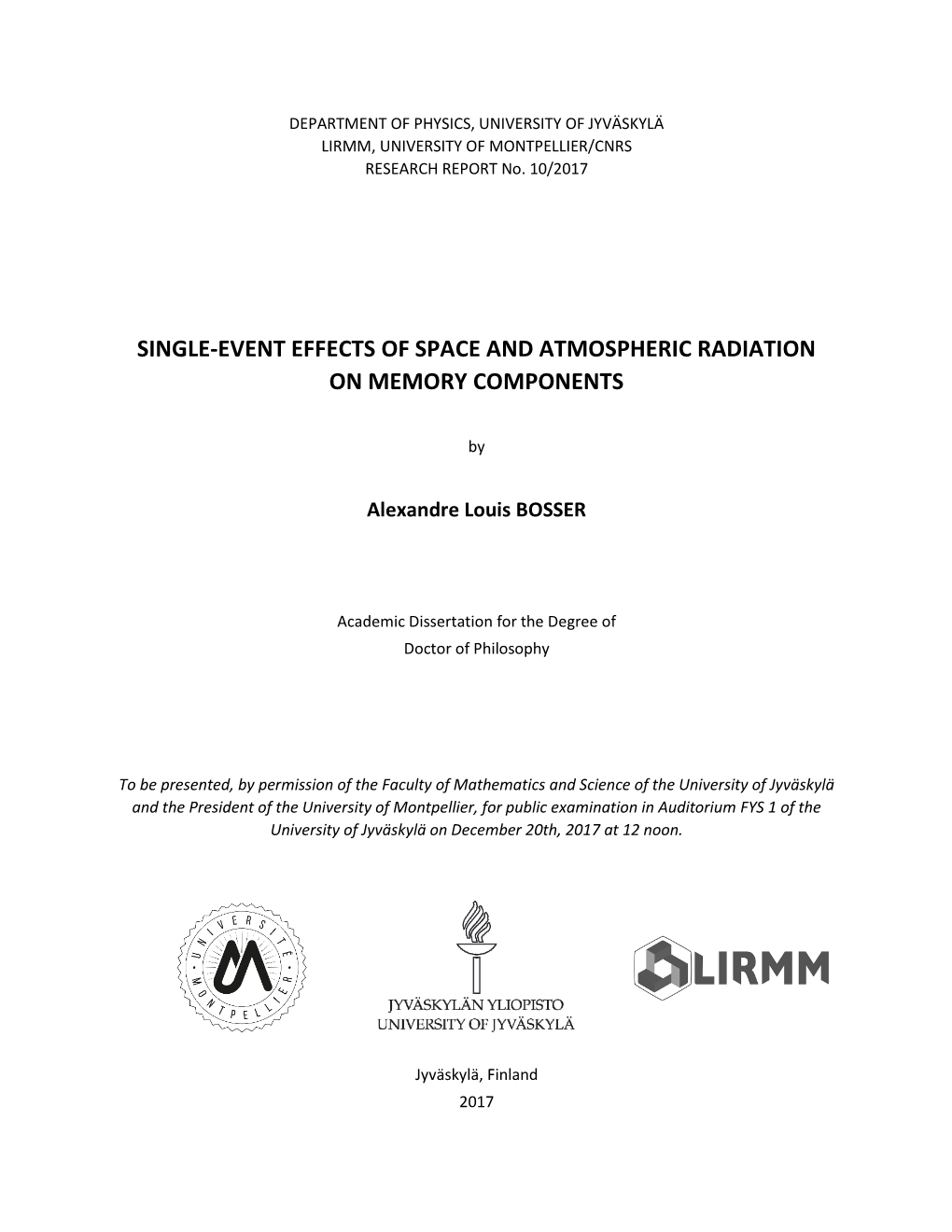 Single-Event Effects of Space and Atmospheric Radiation on Memory Components