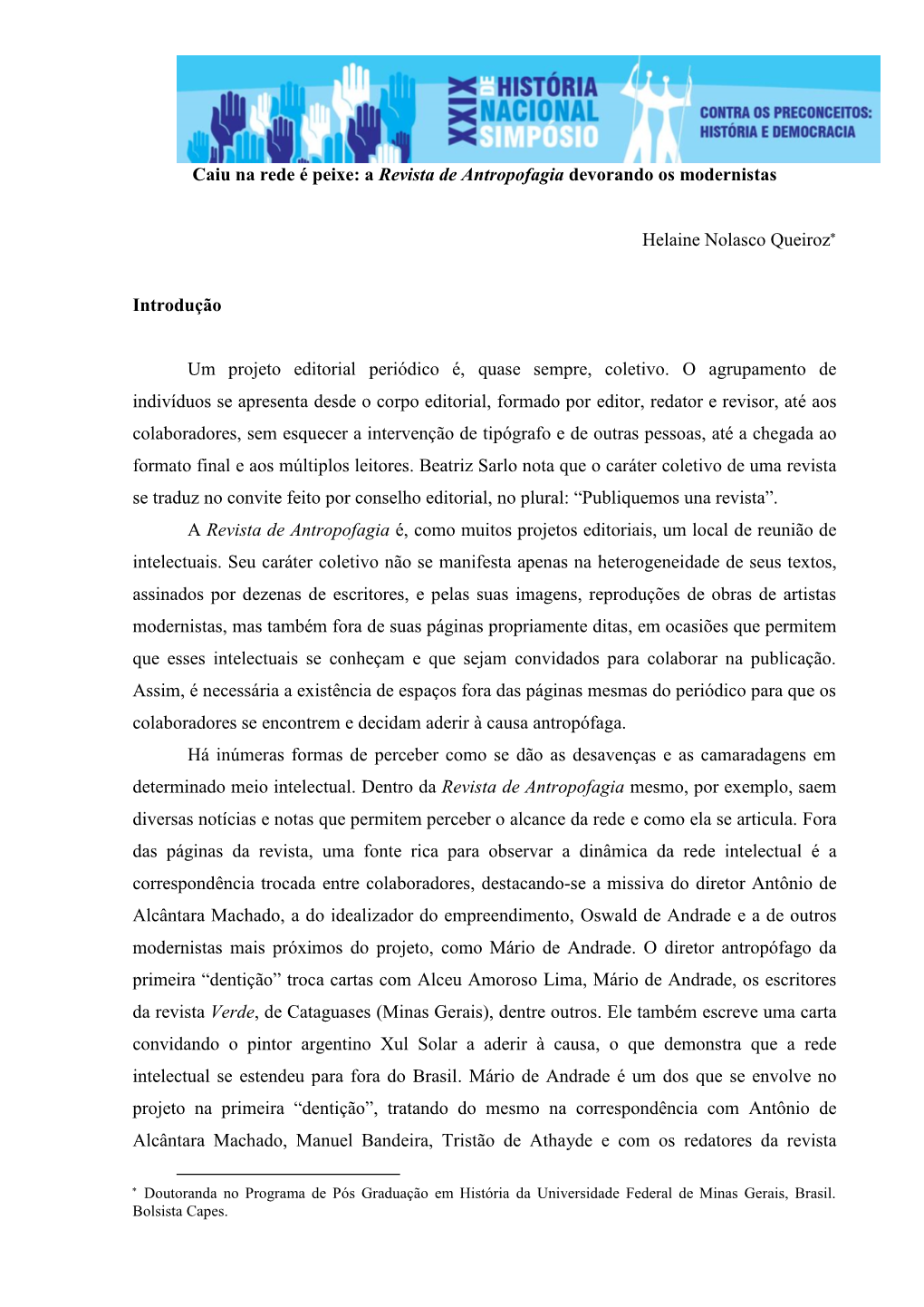 Caiu Na Rede É Peixe: a Revista De Antropofagia Devorando Os Modernistas