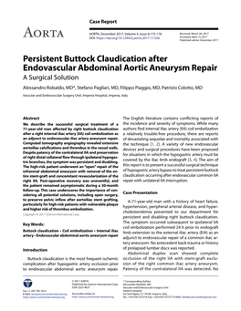 Persistent Buttock Claudication After Endovascular Abdominal Aortic