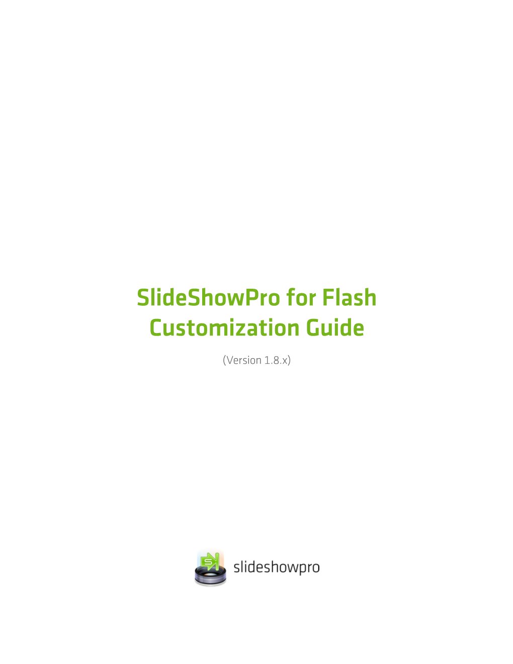 Slideshowpro for Flash Customization Guide