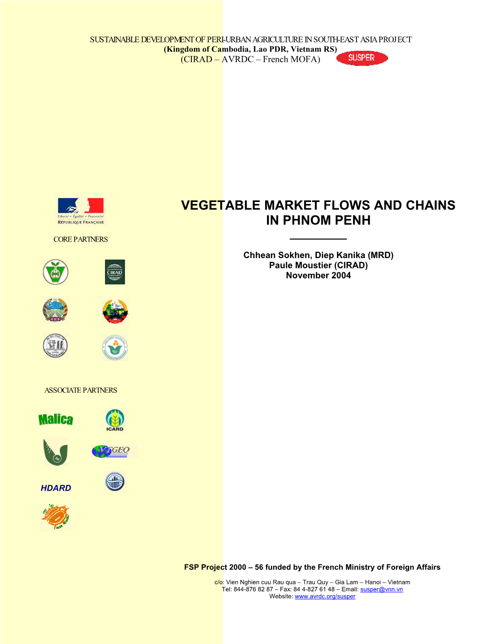 Vegetable Market Flows and Chains in Phnom Penh