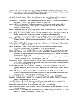 Supplementary References S1. References in Database of Puget Sound Species and Their Mineralogy