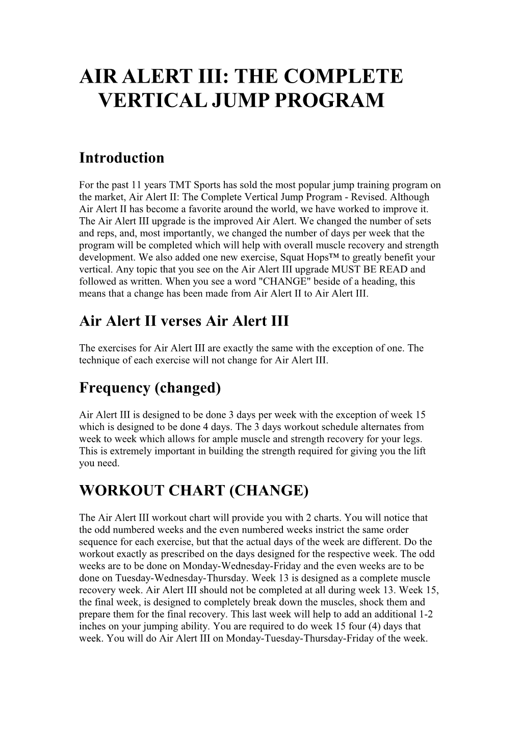 Air Alert Iii: the Complete Vertical Jump Program