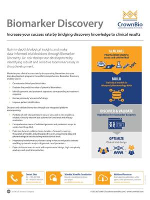 Biomarker Discovery Comprehensive Crownbio’S Programs