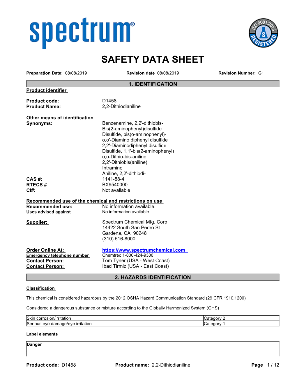 Safety Data Sheet