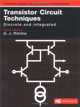 Transistor Circuit Techniques: Discrete and Integrated, Third Edition