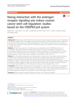 Nanog Interaction with the Androgen