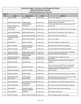 University College of Commerce and Management Studies Mohanlal