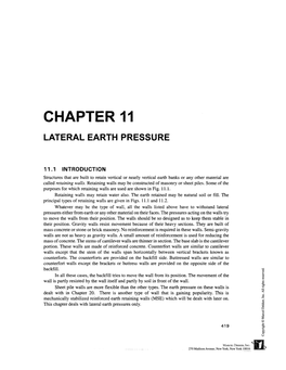 Chapter 11 Lateral Earth Pressure