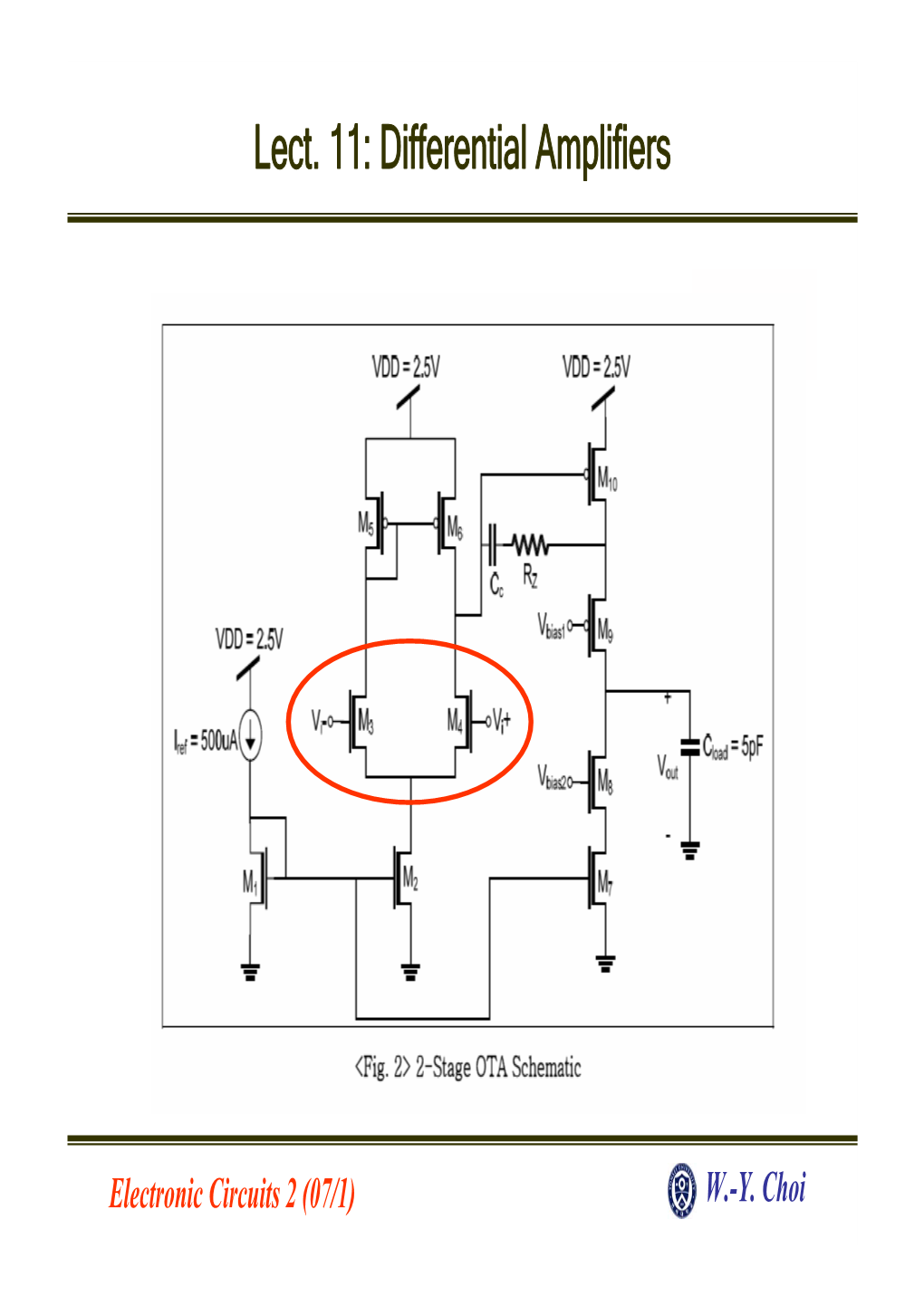 Lect. 11: Differential Amplifiers