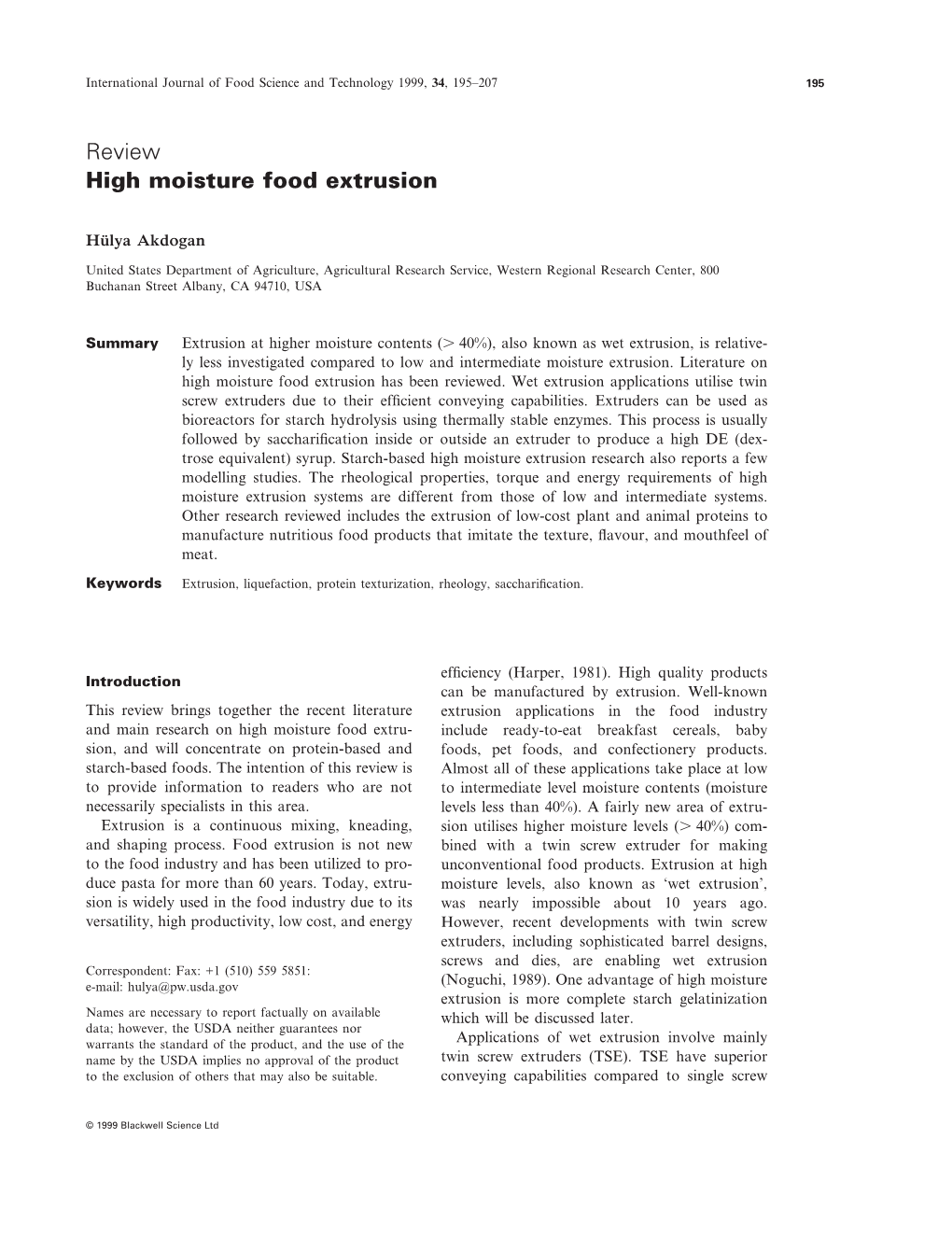 High Moisture Food Extrusion