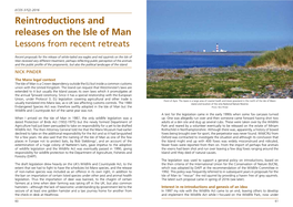 ECOS 37-2-60 Reintroductions and Releases on the Isle Of