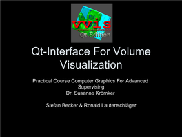 Qt-Interface for Volume Visualization
