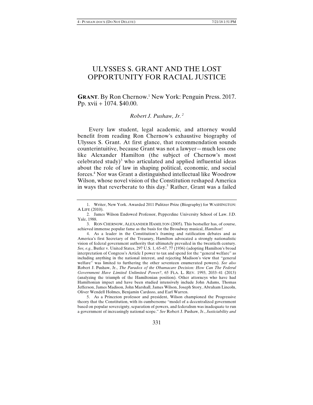 Ulysses S. Grant and the Lost Opportunity for Racial Justice