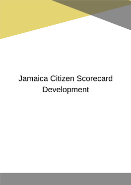 Jamaica Citizen Scorecard Development Table of Contents