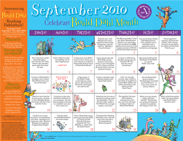 Roald Dahl Month Celebration Calendar
