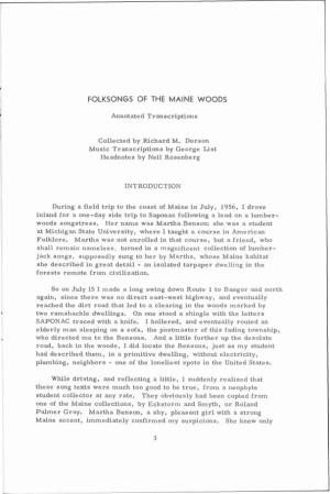 Folksongs of the Maine Woods