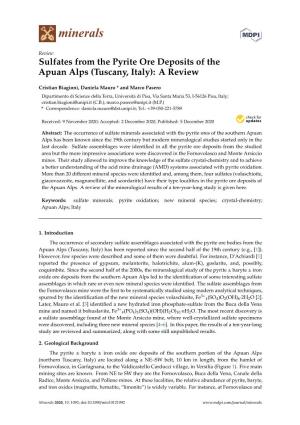 Sulfates from the Pyrite Ore Deposits of the Apuan Alps (Tuscany, Italy): a Review