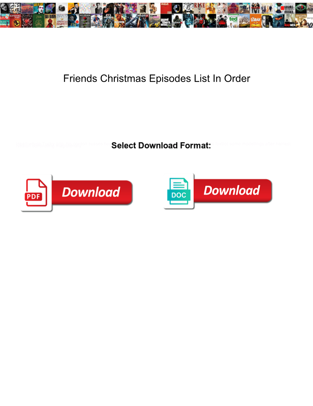 Friends Christmas Episodes List in Order