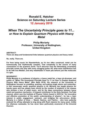 When the Uncertainty Principle Goes to 11... Or How to Explain Quantum Physics with Heavy Metal