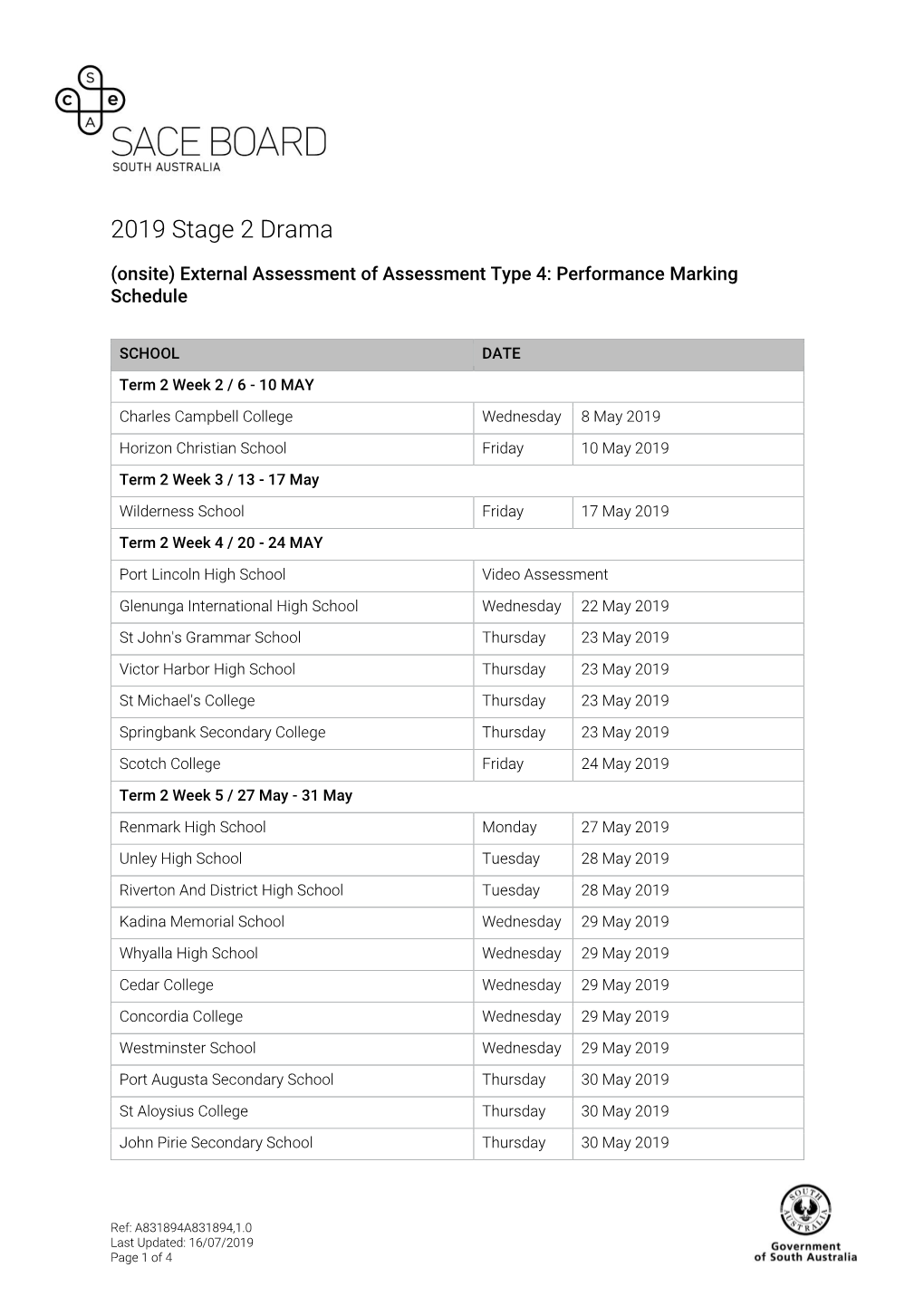 2019 Stage 2 Drama