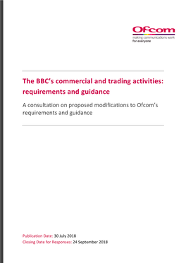 The BBC's Commercial and Trading Activities: Requirements And