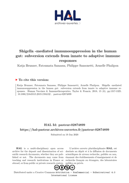 Subversion Extends from Innate to Adaptive Immune Responses Katja Brunner, Fatoumata Samassa, Philippe Sansonetti, Armelle Phalipon
