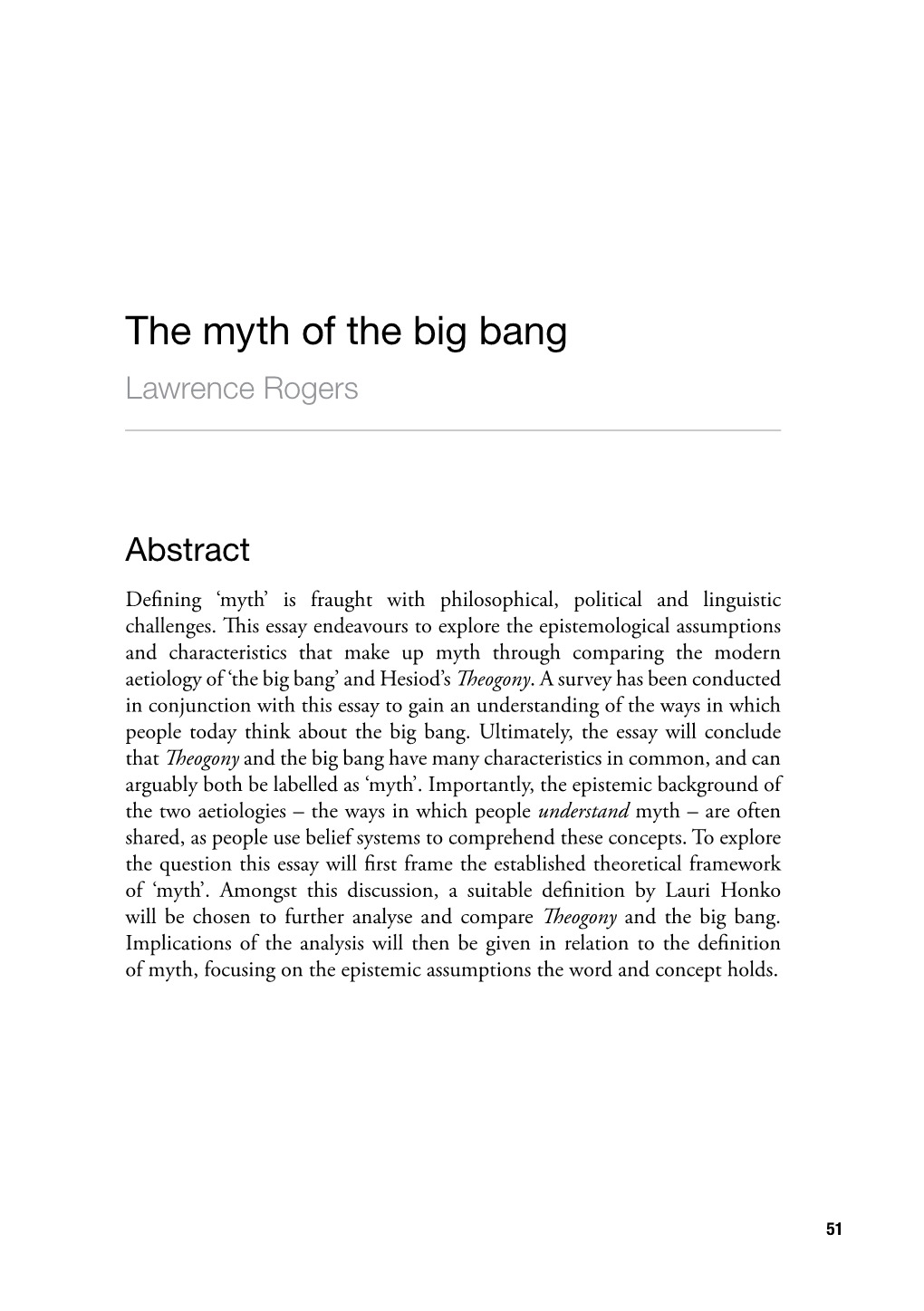 The Myth of the Big Bang Lawrence Rogers