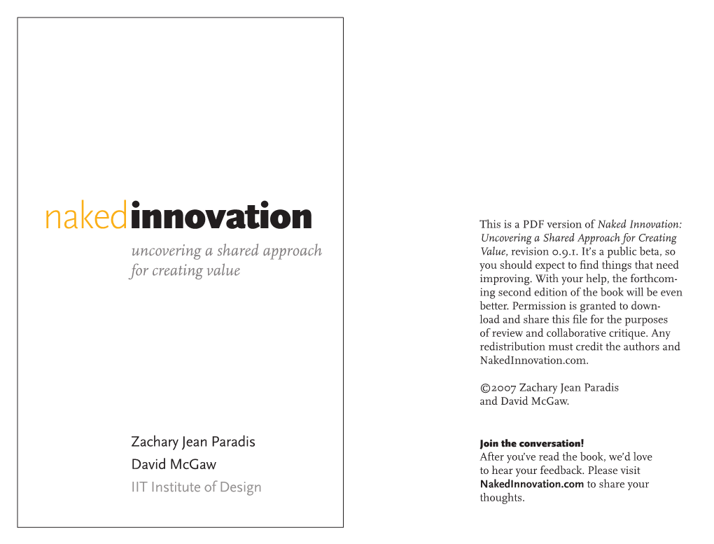 Naked Innovation Book