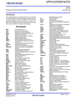 AN9640: Glossary of Communication Terms